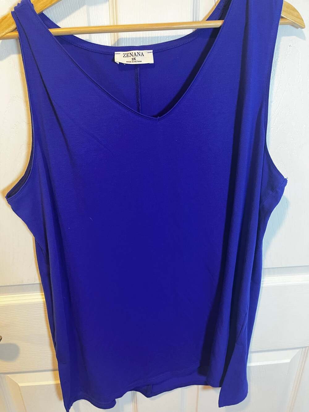 Zenana Royal Blue v neck tank top